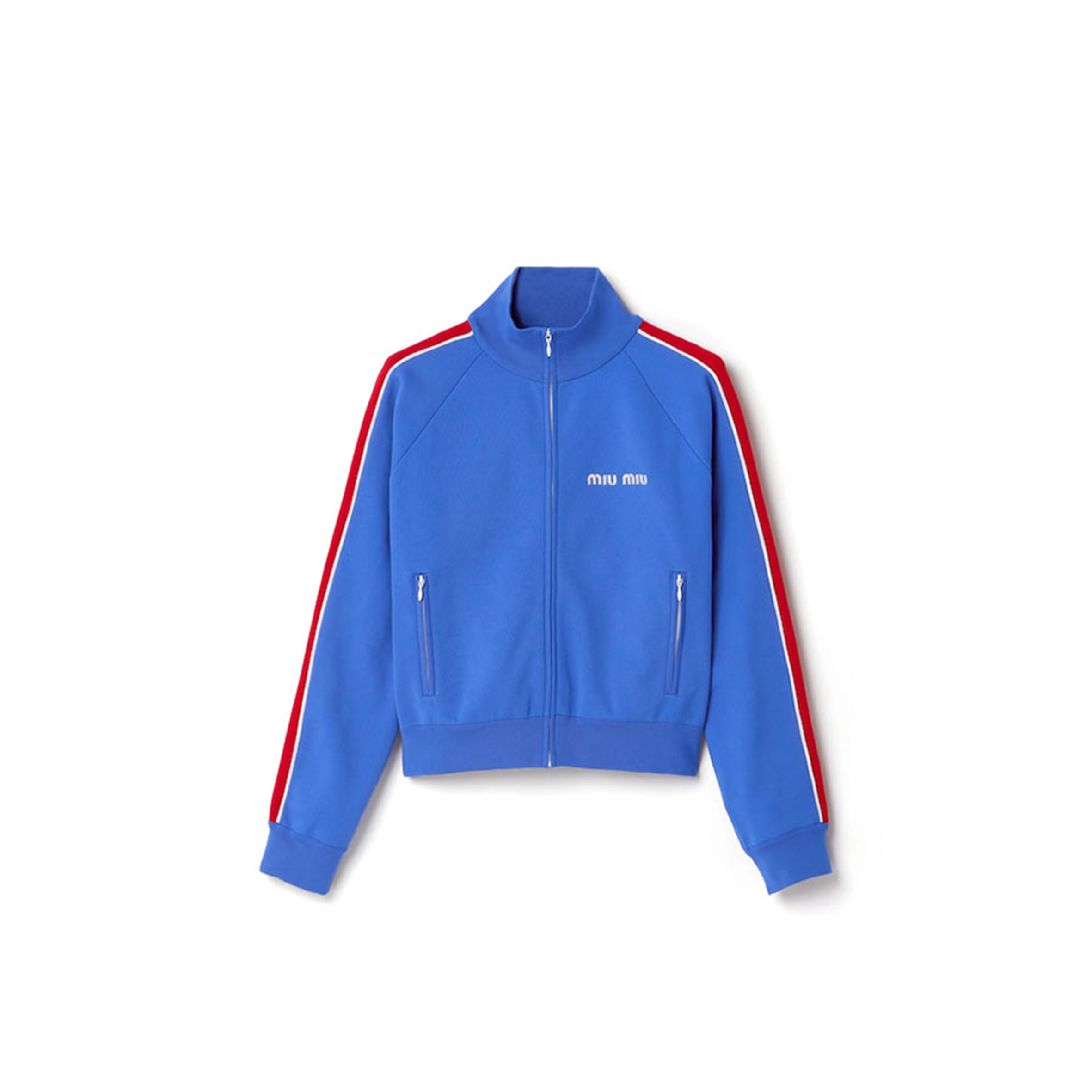 MIU MIU TECHNICAL YARN ZIPPER SWEATSHIRT MMF00V